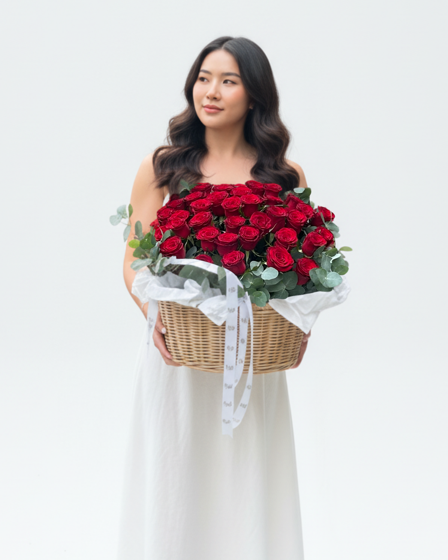 Basket with 45 rose