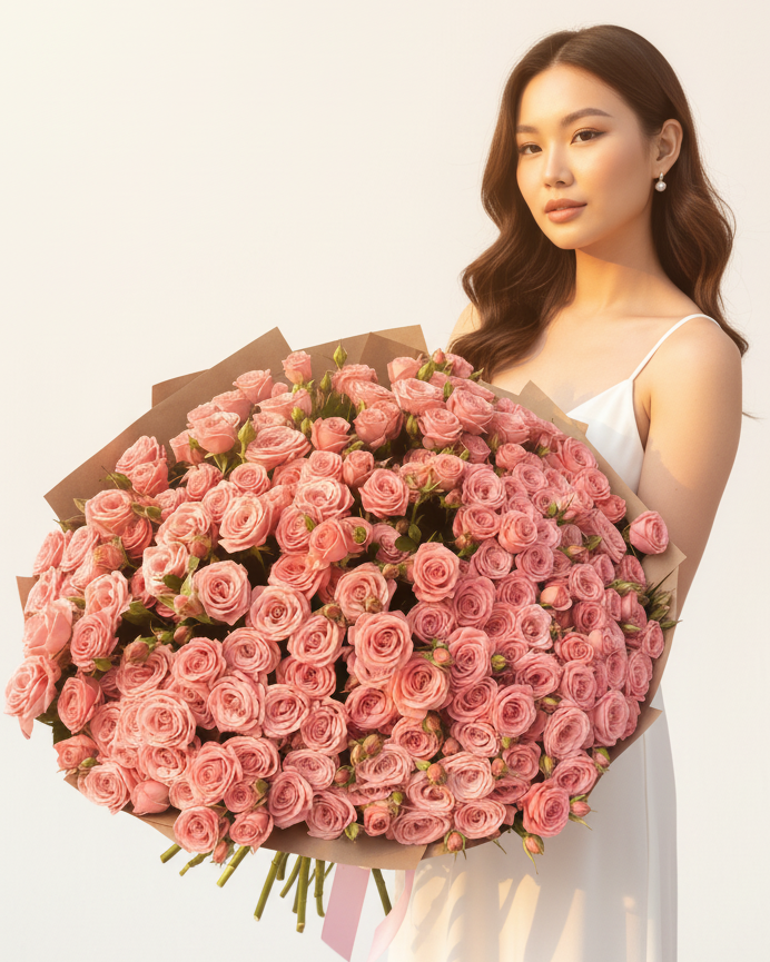 Bush pink rose