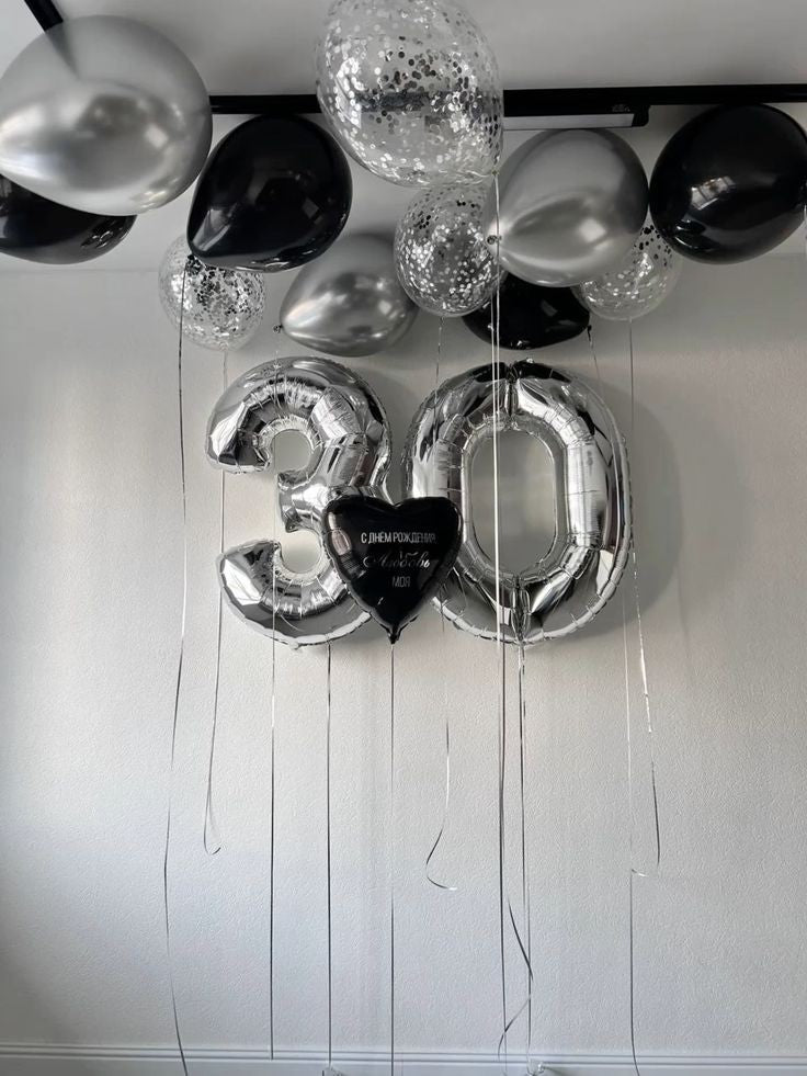 Set balloons with dark heart