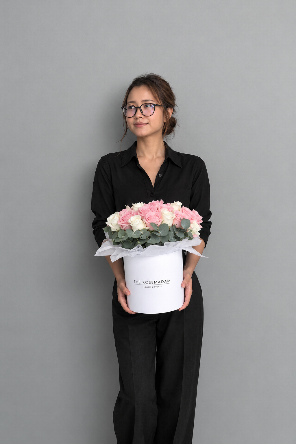 Box with 21 mix rose