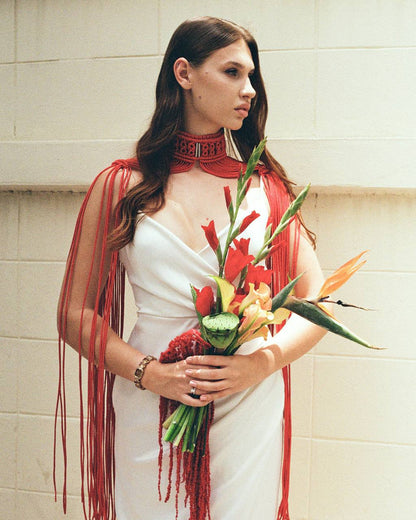 Tropical Wedding Bouquet with Strelitzia and Callas