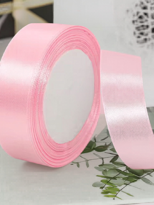 Satin Ribbon (Width 2,5 cm, Length 25 yards) Pink