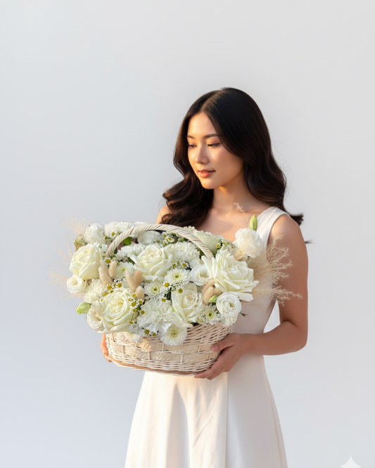 Basket wite with rose