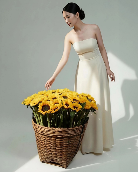 51 sunflower in basket