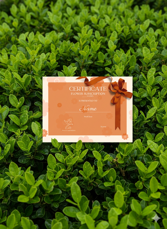 Certificate for flower subscription