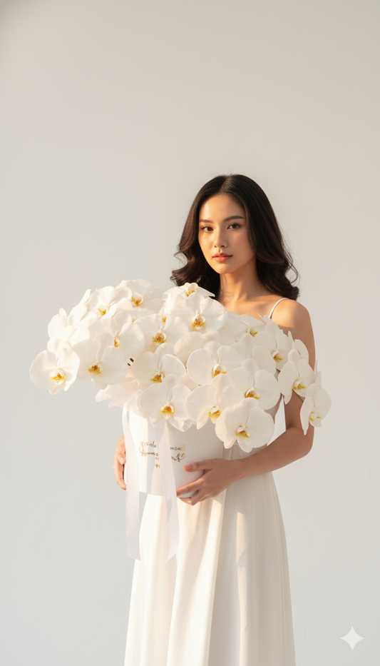 Коробка с орхидеями фаленопсис