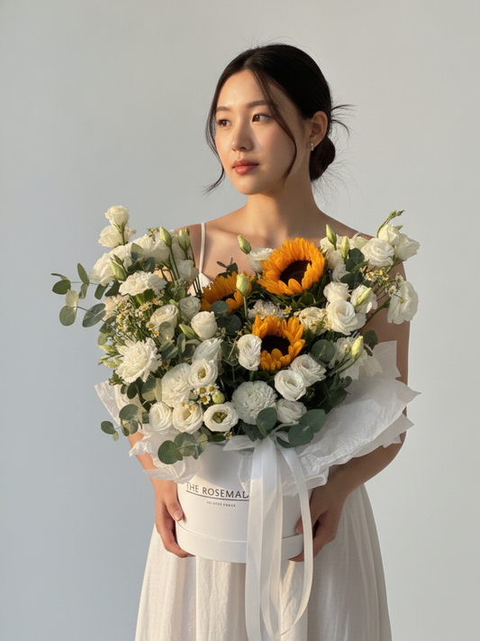 Box with season flowers