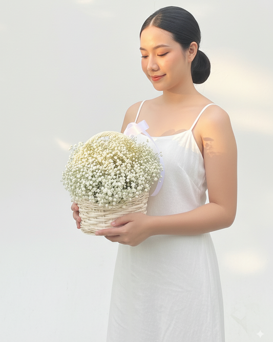 Gypsophila in basket