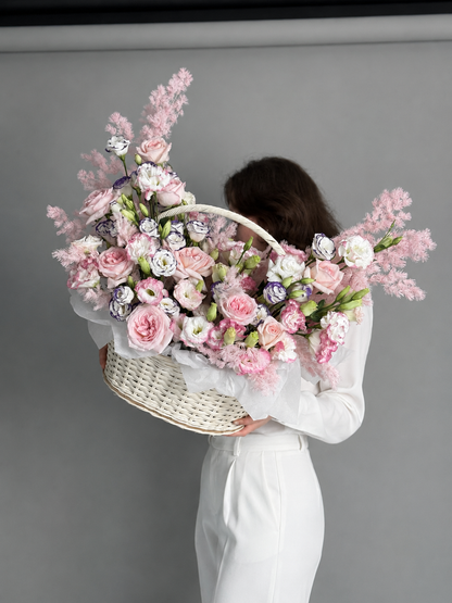 Pink composition in basket