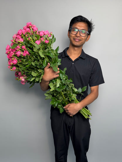 Big bunch of 30 pink Barbie bush roses at a wholesale price — LaLa Pattaya