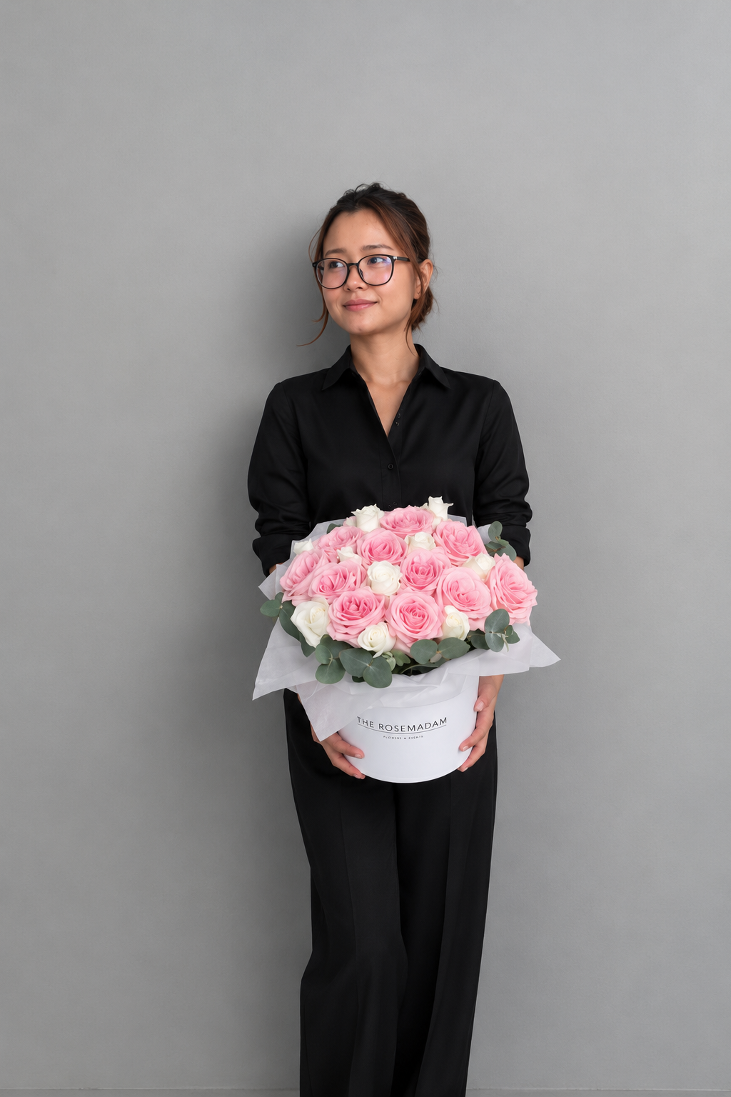 Box with 21 mix rose