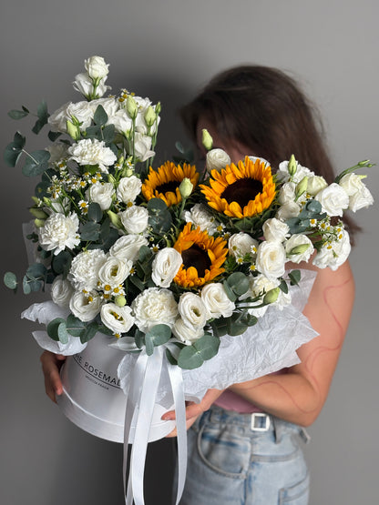 Box with season flowers