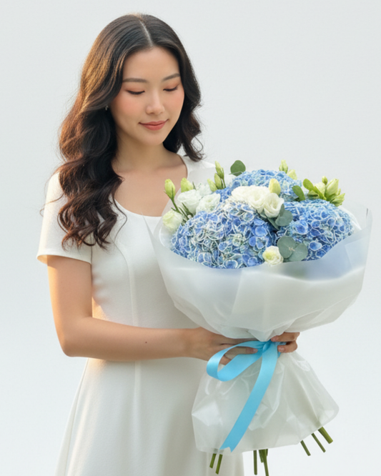 Hydrangea and eustoma