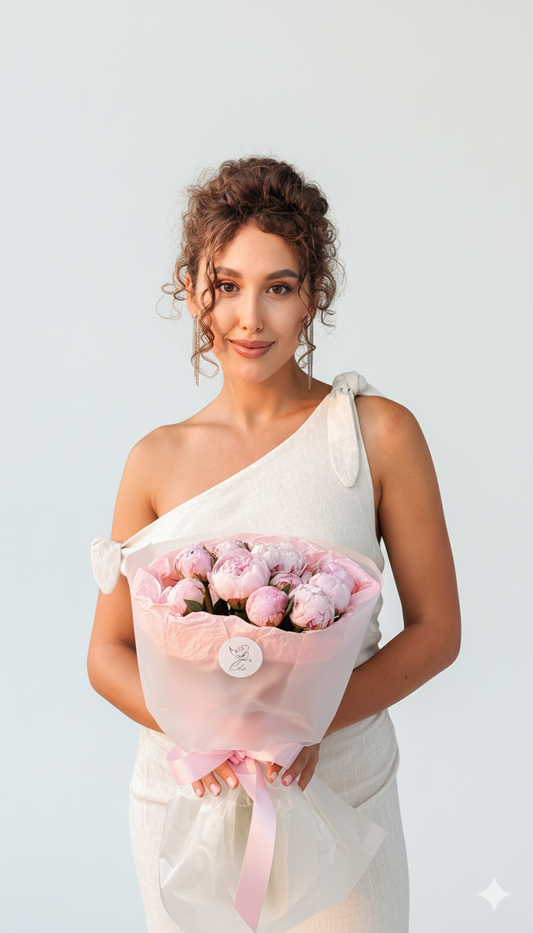 9  пионов сорта премиум-класса "Сара Блоссом"