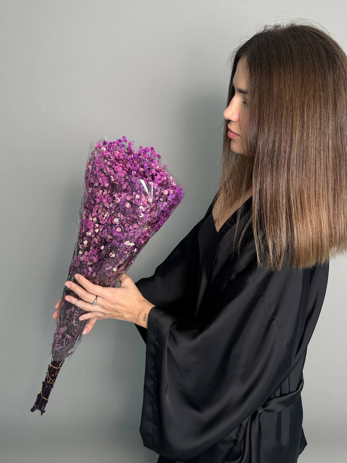Purple gypsophila. Dried flowers