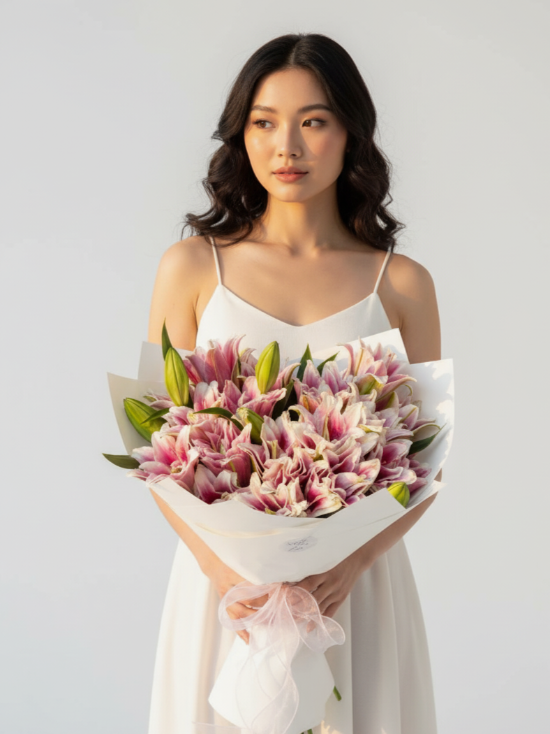 7 peony-shaped bush lilies