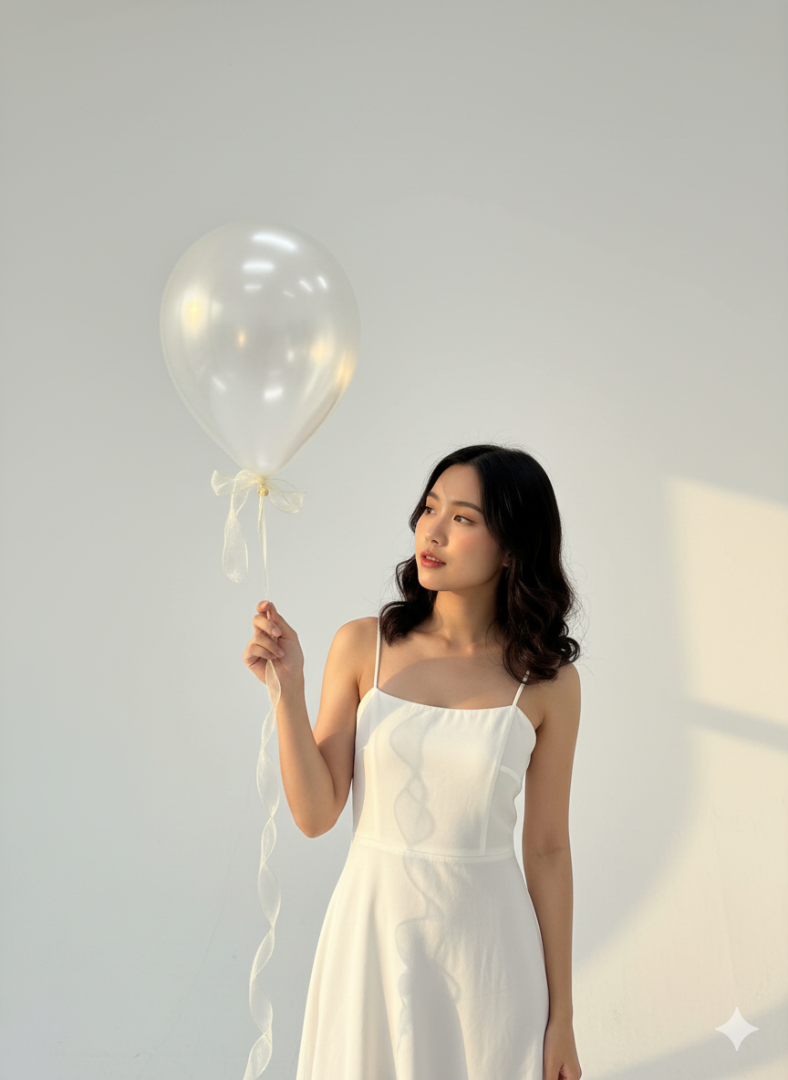 Balloon with air ribbon