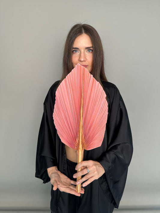 Palm leaves. Pink
