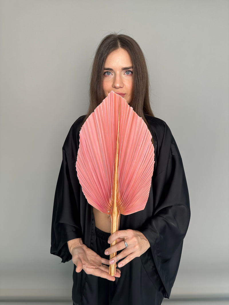 Palm leaves. Pink