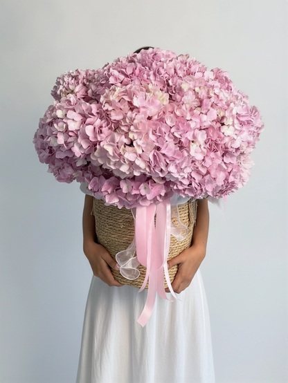 Cashpo with hydrangeas